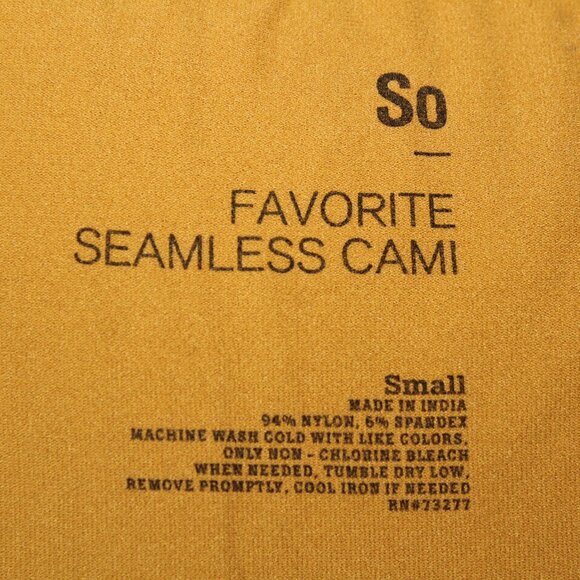 Juniors SO Favorite Seamless Tunic Cami Gold Size Small - Picture 7 of 7